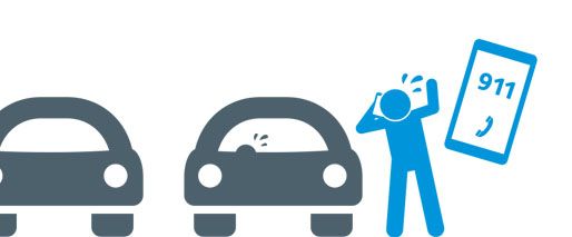 Heatstroke prevention: cartoon of a person finding a child in a hot car