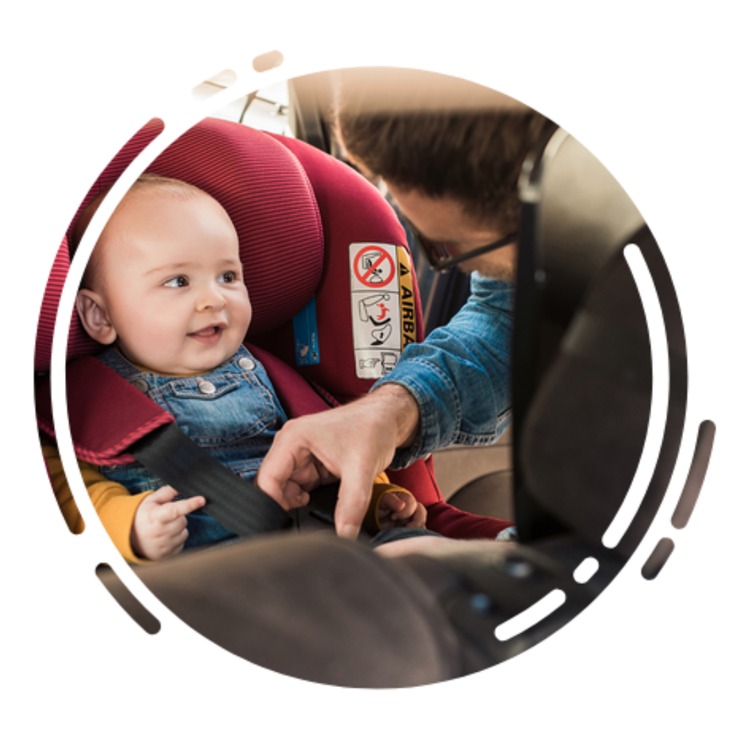 car safety: baby in rear-facing carseat