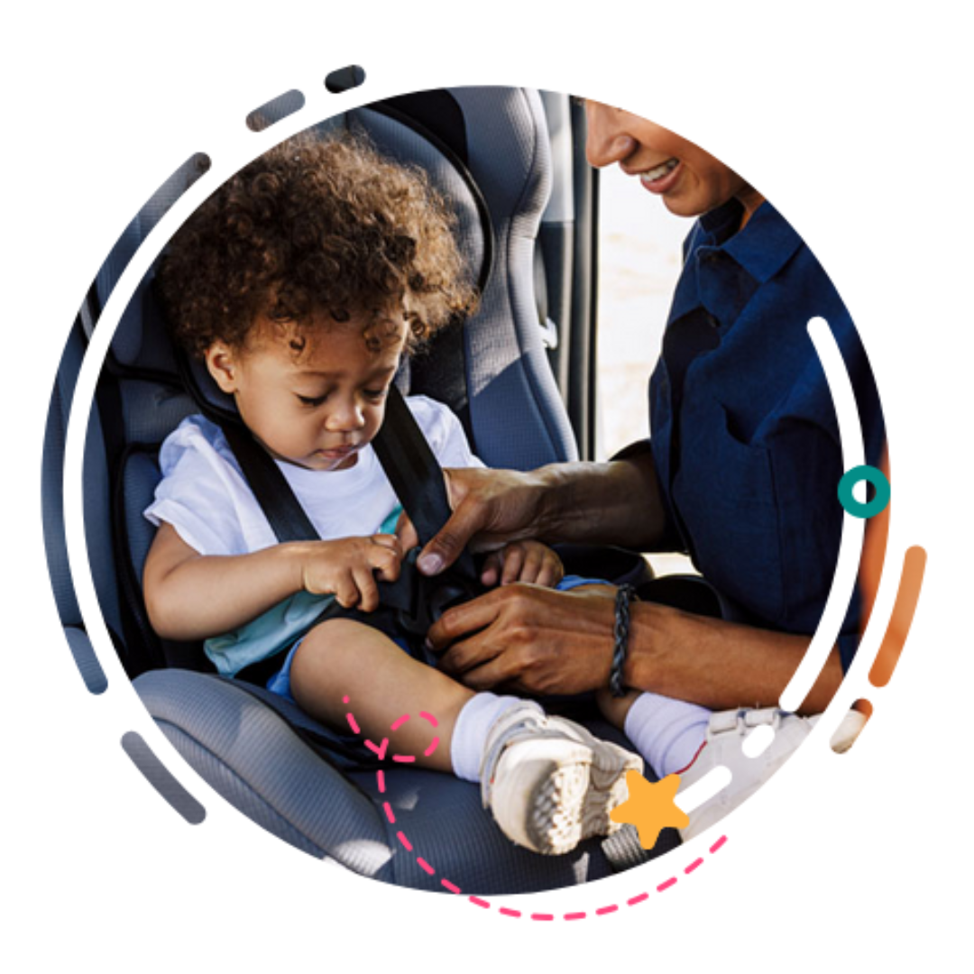 car Seat Safety: adult buckling baby in to carseat