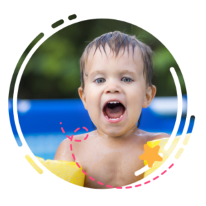 Water Safety Tips: boy in floaties in pool